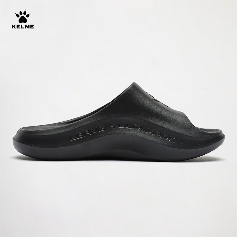 Мужские шлепанцы KELME, пляжные, на толстой подошве, для улицы, для фитнеса, размер 37, черный