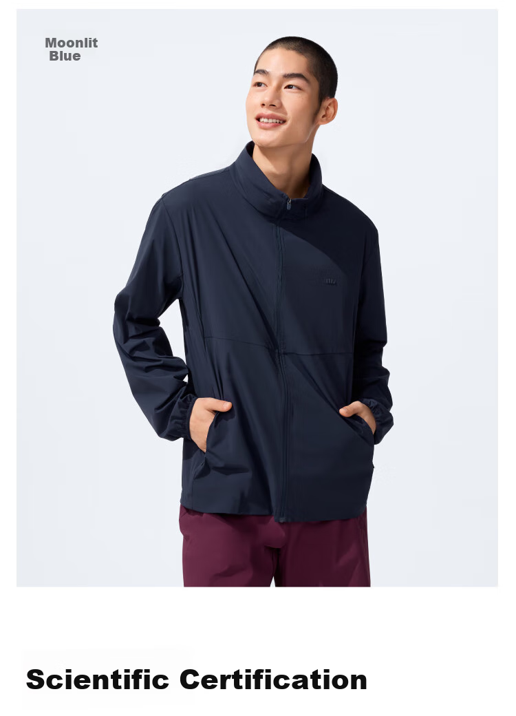 Beneunder Sun Protection Jacket for Men, Lightweight Outerwear, Quick-Drying Fishing Sports Coat with Removable Hood, DS007 Moonlight Blue XL 19