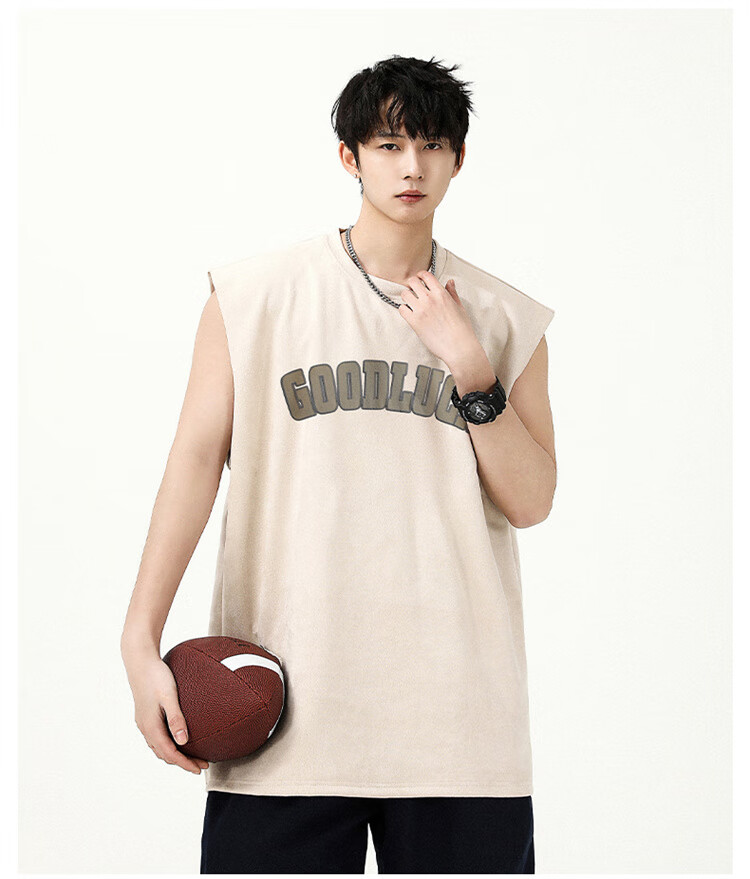 I'M DAVID Men's Round Neck Sports Tank Top, Sweat-Wicking Breathable Sleeveless T-Shirt, Basketball Jersey, Loose Casual Vest 7