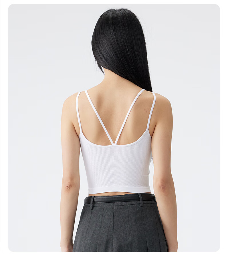 Ordifen Women's Camisole Tank Top, No Bra Needed, Covers Side Boob, Enhances Back, with Built-In Pads, Breathable Sports Bra for Fitness And Outer Wear 4