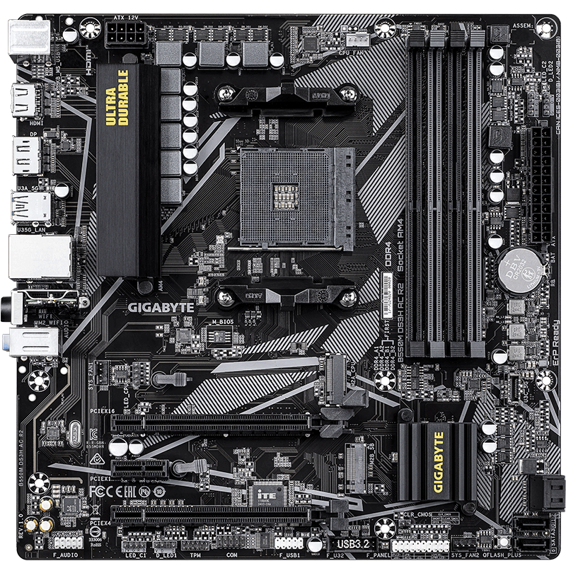GIGABYTE B550M DS3H AC R2 Motherboard DDR4 Supports Processors 4500/5600X/5700G/5800X AMD B550 Socket AM4