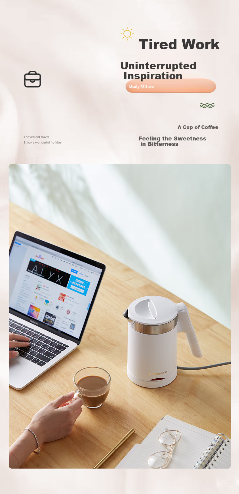 Grelide Electric Kettle, Foldable Water Boiler, Travel Kettle, Outdoor Portable Hot Water Kettle, 0.6L Small Capacity Electric Kettle [With Storage Box] D2606 5