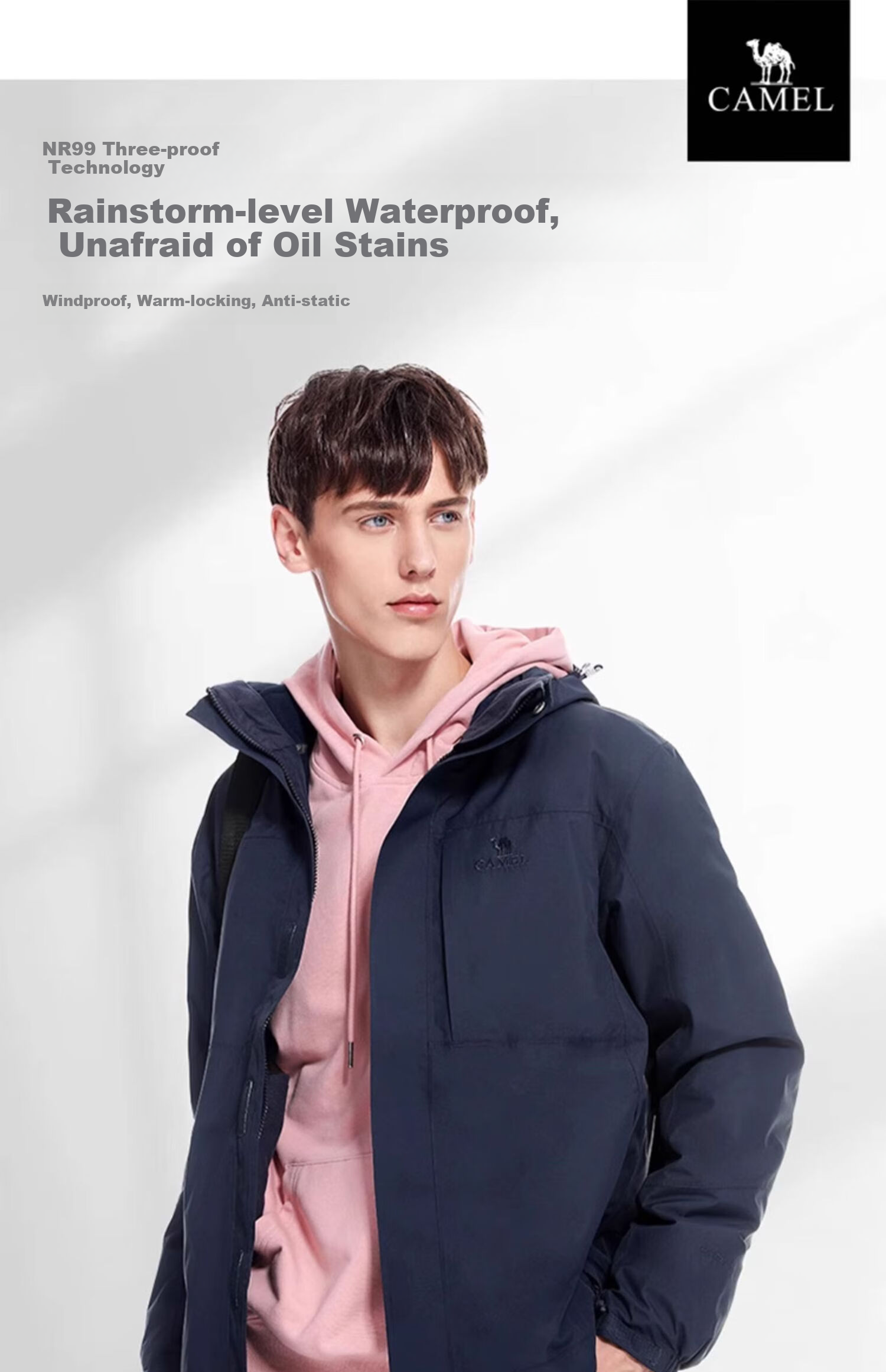 CAMEL Outdoor Jacket, Three-In Fleece-Lined Thickened Waterproof Couple's Coat, Mountaineering Clothing, A9W114120-1 1