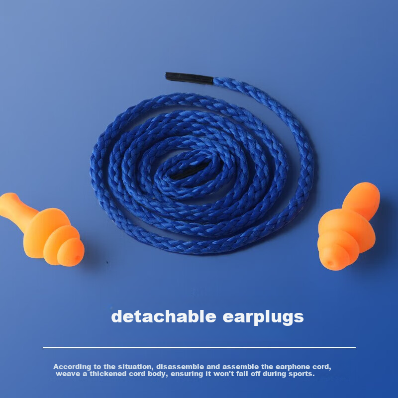 Anpinxing 5 Pairs Noise-Reducing Earplugs Industrial Silent Sleep Work Mechanical Noise Reduction Factory Anti-Noise Super Soundproof Wired Silicone Earplugs Model A062C