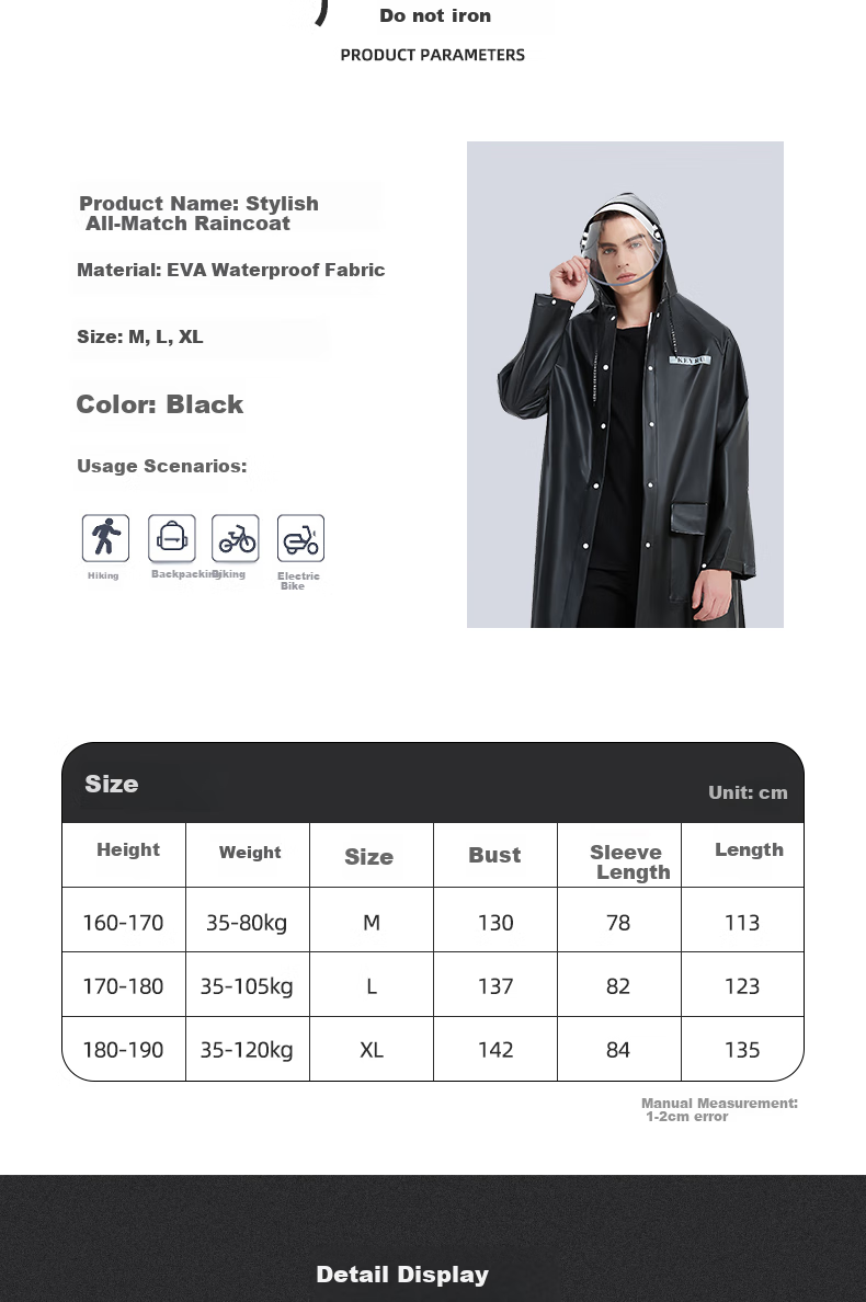 KEYRU Electric Bicycle Rain Poncho, One-Person Riding Suit, Adult Oversized Long-Style Windbreaker, Full-Body Protection against Heavy Rai 6