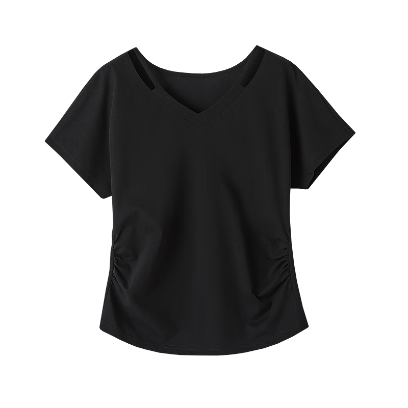 Dme [180G Suoluna] Summer Sexy V-Neck Off-Shoulder Short-Sleeve Camisole Loose Women's T-Shirt