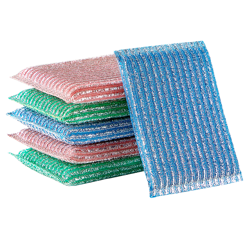Jiajie Premium Color Stripe Soft Scrubbing Cloth 6-Pack Dishwashing Sponge Oil Removal Kitchen Cleaning Cloth Household Essential