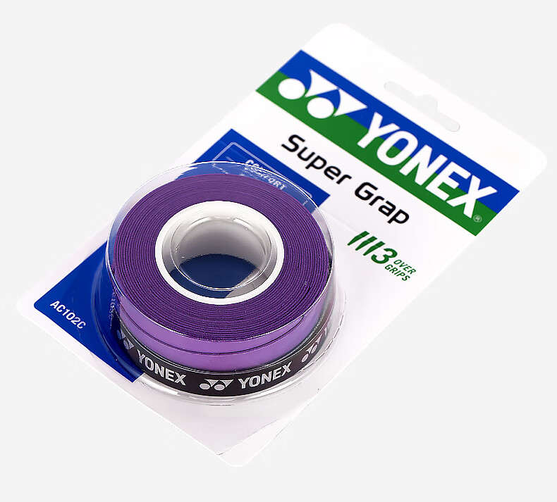 YONEX Badminton Grip Tape, Sports Sweat-Absorbing Band, Handle Grip Tape AC-102C Black, Pack of Three 7