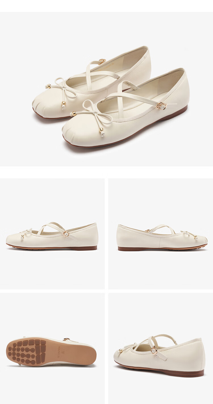 Le Saunda Cloud Ballet Flats, 2025 New Mary Jane Sheepskin Flat Shoes for Women 09901, Peach Pink BEK, Size 35 17