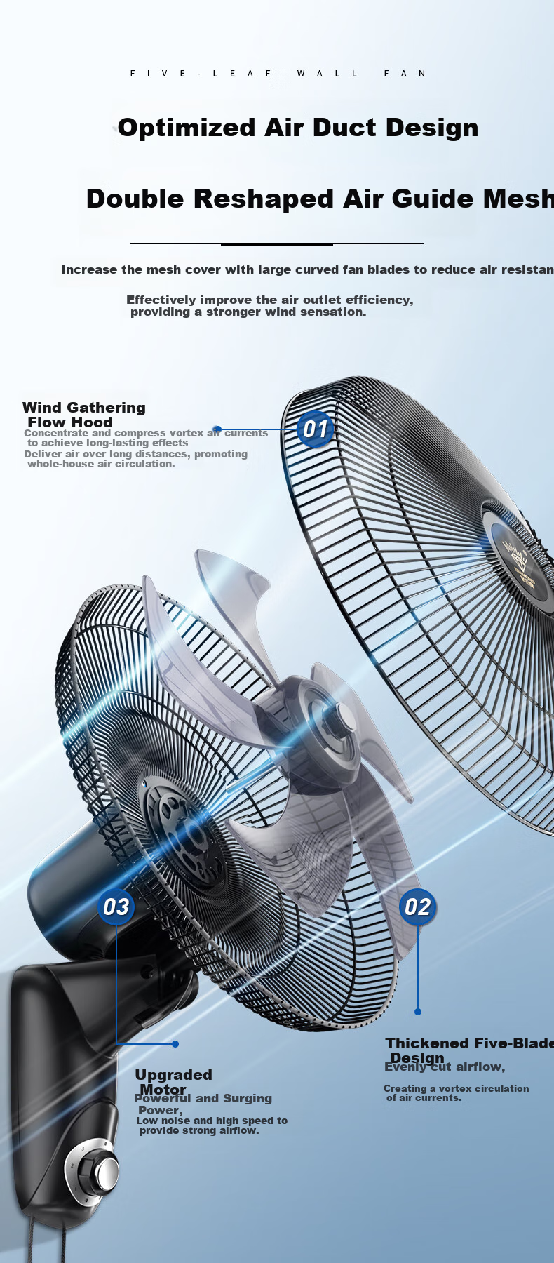Zuanshipai Wall-Mounted Fan, Wall-Hanging Electric Fan, Home Remote Control Oscillating Wall Fan, Industrial Large Airflow Fan for Dormitory And Restaurant, FB-45K 7