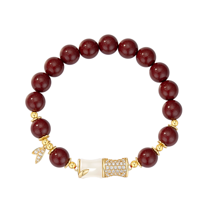 Grace Girl Luxury Bracelet for Women, Authentic Cinnabar Bead Strand, White Jade Jewelry, Anniversary Birthday Gift for Girlfriend Or Wife