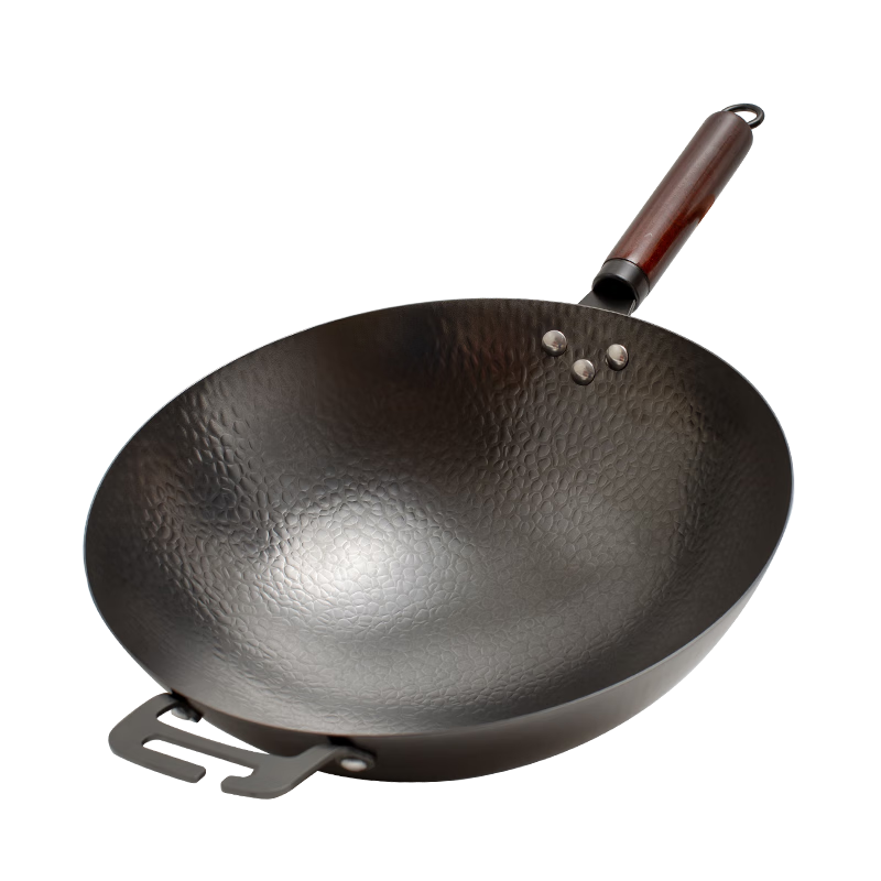 Jitiechui Zhangqiu Stir-Fry Pan Iron Wok Non-Stick Handmade Forged Bare Iron Gas Stove Ready-to-Use 34cm