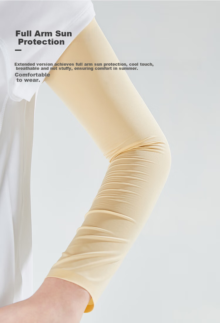 JIUMU Ice Silk Sun Protection Arm Sleeves for Women, Summer Driving Cycling Cooling UV Protection Arm Covers 5