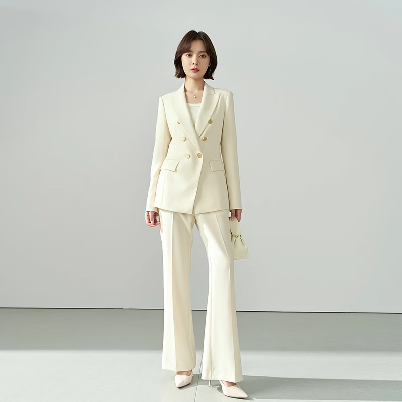 Bodexiaojie Women's High-End Suit Set for Commuting, Interviews, Professional Wear, Wrinkle-Resistant Business Blazer for Petite Figures