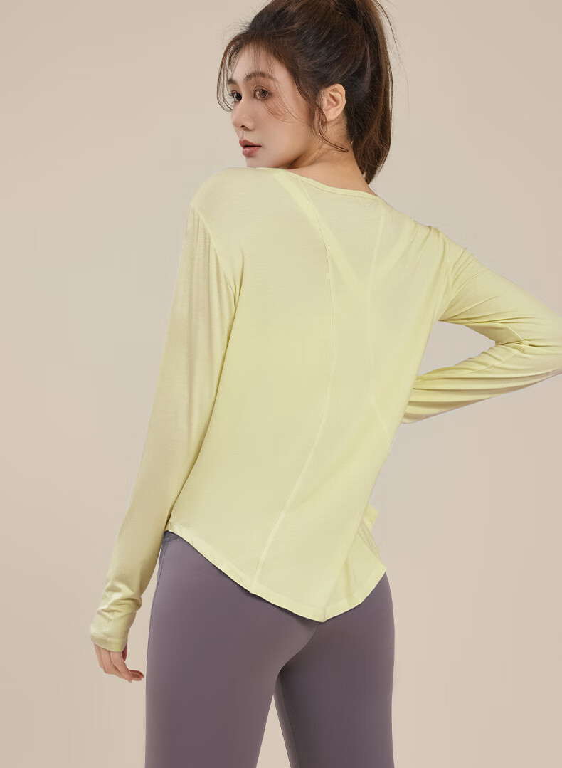Free Style Yoga Shirt for Women Spring Autumn New Running Fitness Quick-Dry Top Pilates Sports Loose Long Sleeve T-Shirt 14