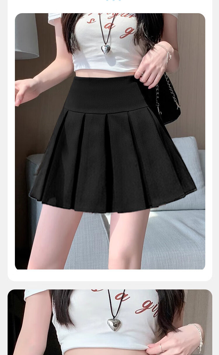 Borui Women's Blazer High-Waist Slimming JK Pleated A-Line Skirt Anti-Exposure Short Skirt Summer 2025 New Arrival 4