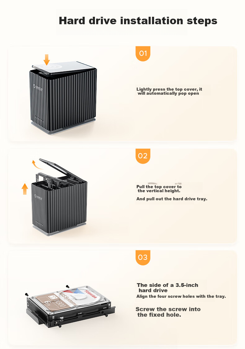 ORICO Hard Drive Enclosure External Multi-Bay Hard Drive Storage And Reading Official Data Recovery Compatible with 2.5/3.5-Inch SATA Mechanical And Solid State Hard Drives Hard Drive Cage 9728 8