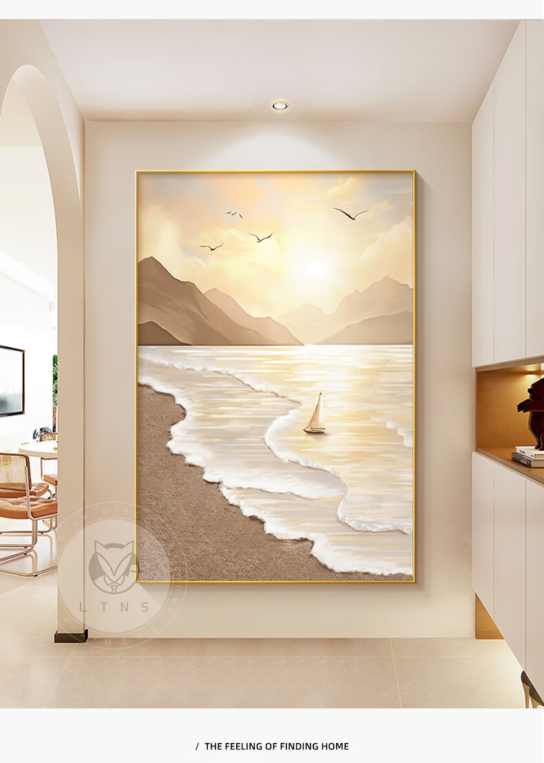 Haojiubujian New Chinese-Style Living Room Decorative Painting, Nine Fish Sofa Background Wall, Entrance Hallway Mural, Good Meaning, Dining Room Hanging Picture 3