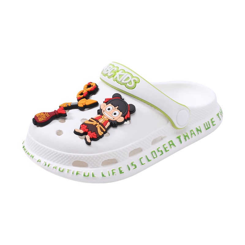 ABC KIDS Children's Clog Sandals Boys and Girls Summer Slippers Large Kids Nezha Beach Shoes 8639 White Size 28