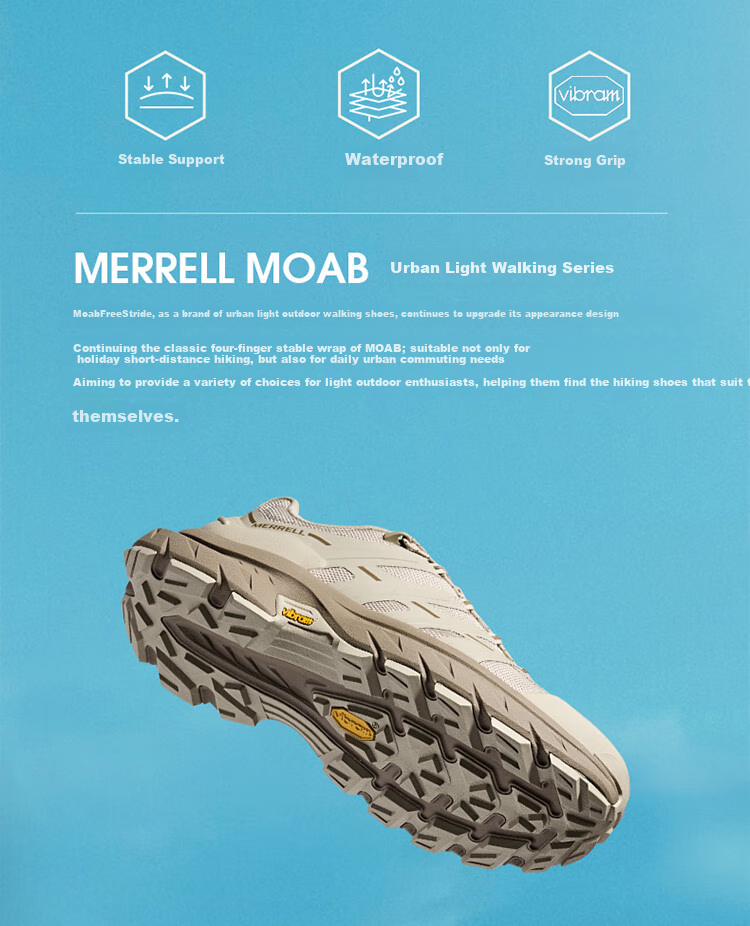 Merrell Outdoor Hiking Shoes, FREE STRIDE Women's Model, Shock-Absorbing Non-Slip Mountaineering Shoes, Ivory White, Size 39 2