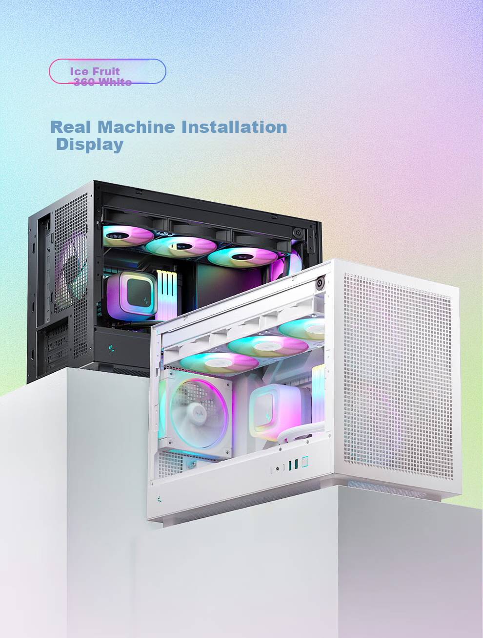DEEPCOOL Ice Jelly 360 Water-Cooled CPU Cooler, White/300W/Dynamic Jelly Light Effects/PWM Adjustable Water Pump/3-Year Warranty /Supports 1851 4