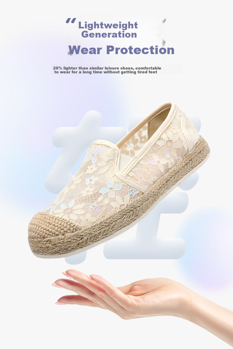ZHR Women's Single Shoes, Breathable Hollow Lightweight Fisherman Shoes, Soft Flat Sole, Versatile Round Toe Outdoor Wear, W112 Beige, Size 36 4