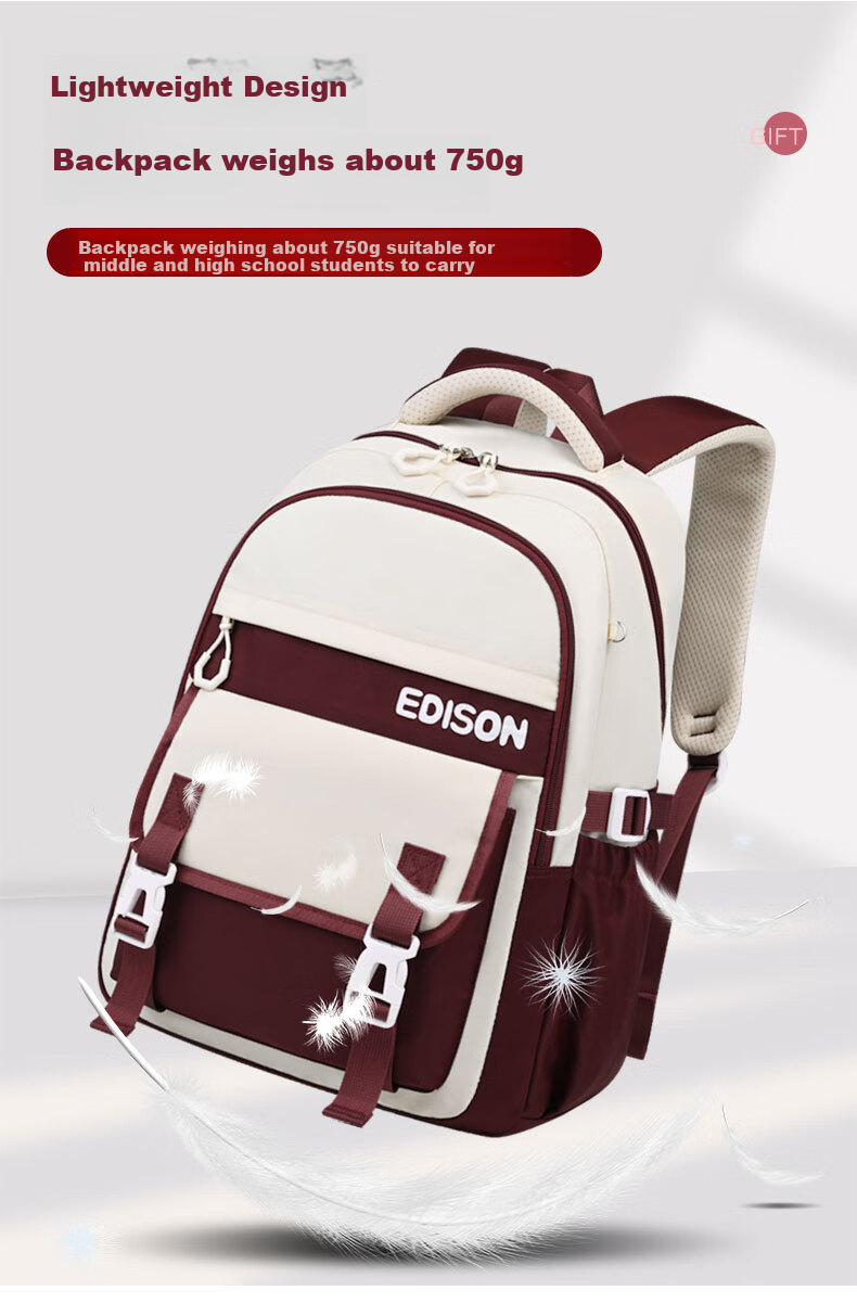 Edison Inventor Middle School Student Backpack for Junior High And High School Students, Lightweight Spine Protection Backpack for Boys And Girls, Stylish Design K013-2 Khaki 10