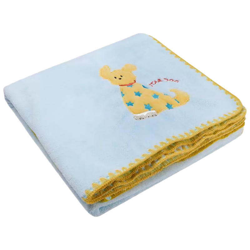 Fanyejia Cartoon Dog Bath Towel for Women, Shower Towel for Student Dormitory, Thick Coral Fleece Absorbent Quick-Drying Towel for Sports