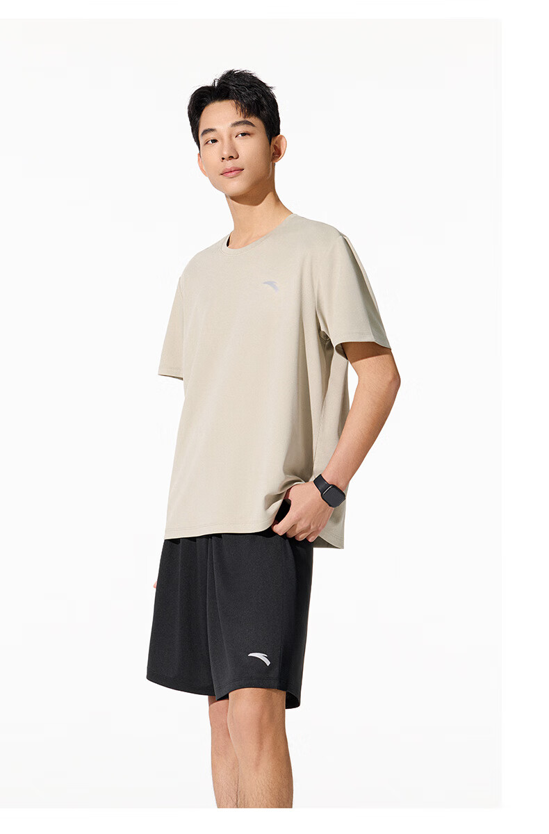 Anta Quick-Dry Set | Men's Summer Sports Short Sleeve T-Shirt and Shorts Two-Piece Moisture-Wicking Breathable Running Fitness Training Suit 13