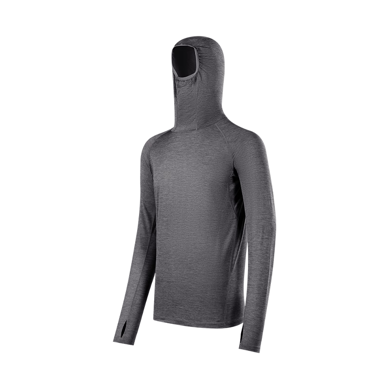JD Original Autumn Three-Layer Quick-Dry Face-Covering Long T-Shirt for Outdoor Hiking And Mountaineering, Men's Quick-Drying Sun Protection T-Shirt, Yangliyoni Black 3XL