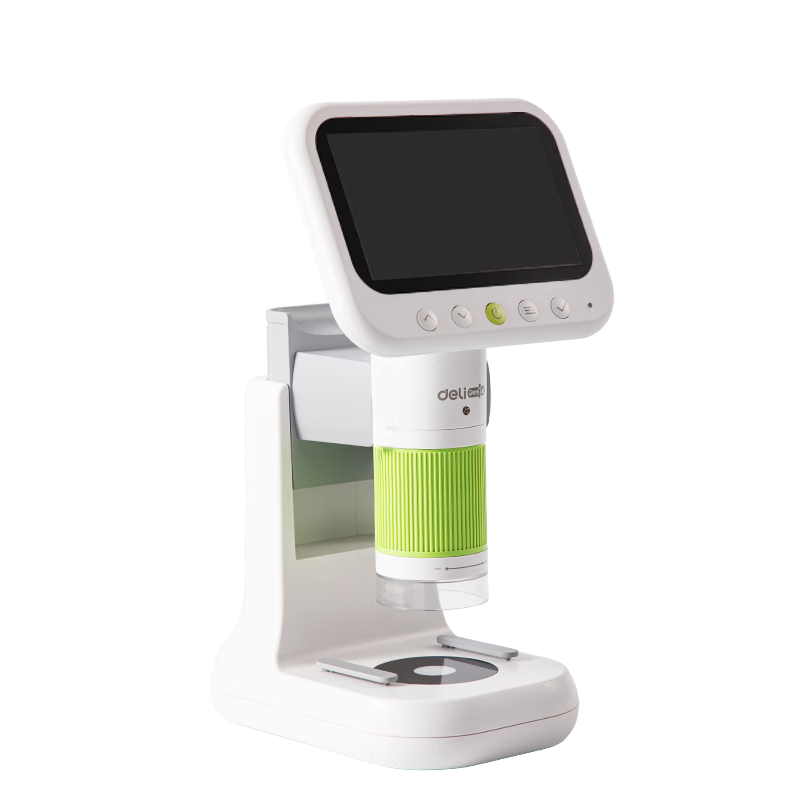 Deli 500X Smart Microscope 4.3-inch Portable Magnifier Science Experiment Toy for Students with Photo and Video Recording Cell Observation Kids Birthday Graduation Gift for Boys and Girls