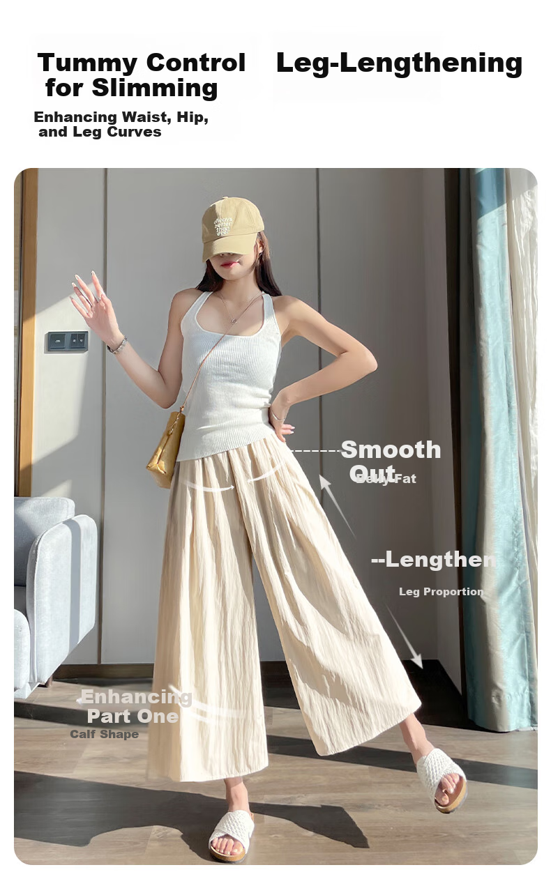 MJ STYLE Wide-Leg Pants Skirt for Women, 2026 Summer Thin Cool Breathable A-Line Plus Size Skort for Curvy Wome 6