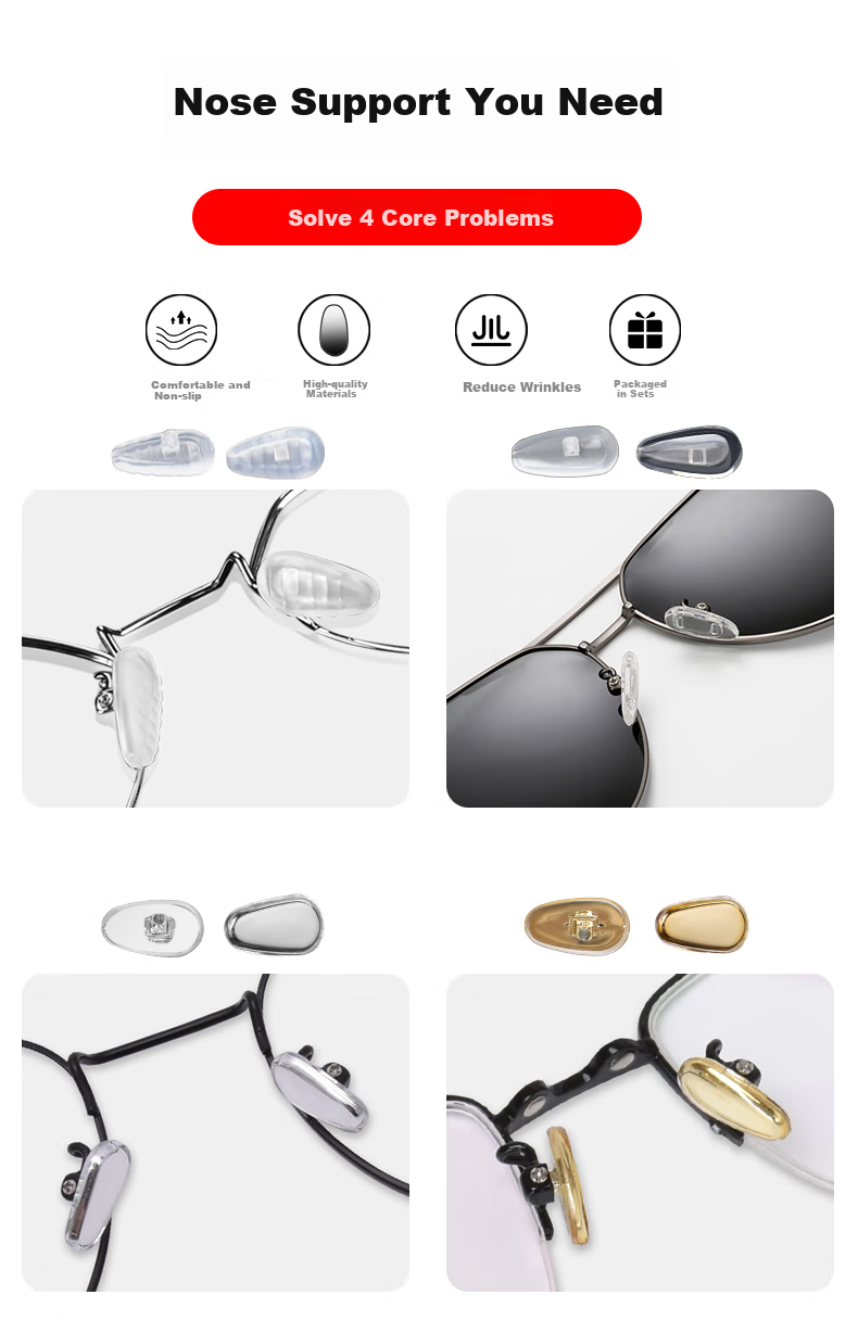 SooGree Eyeglass Nose Pads, Air Cushion Bag, Rubber-Coated Metal Core, Comfortable Non-Slip Accessories, Repair Tool Kit GP005 Back to School 1