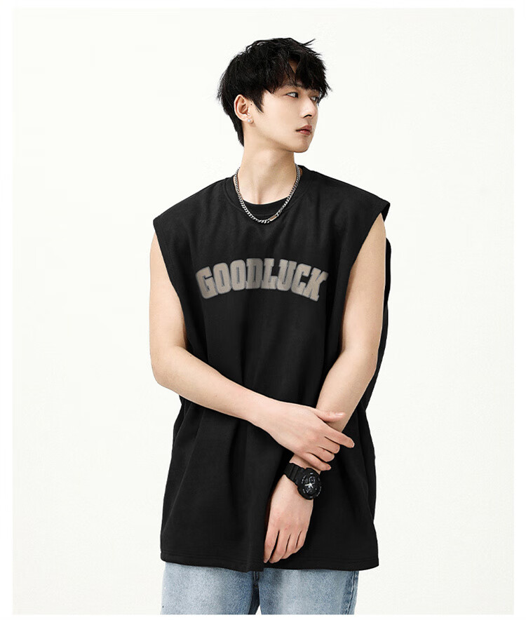I'M DAVID Men's Round Neck Sports Tank Top, Sweat-Wicking Breathable Sleeveless T-Shirt, Basketball Jersey, Loose Casual Vest 10