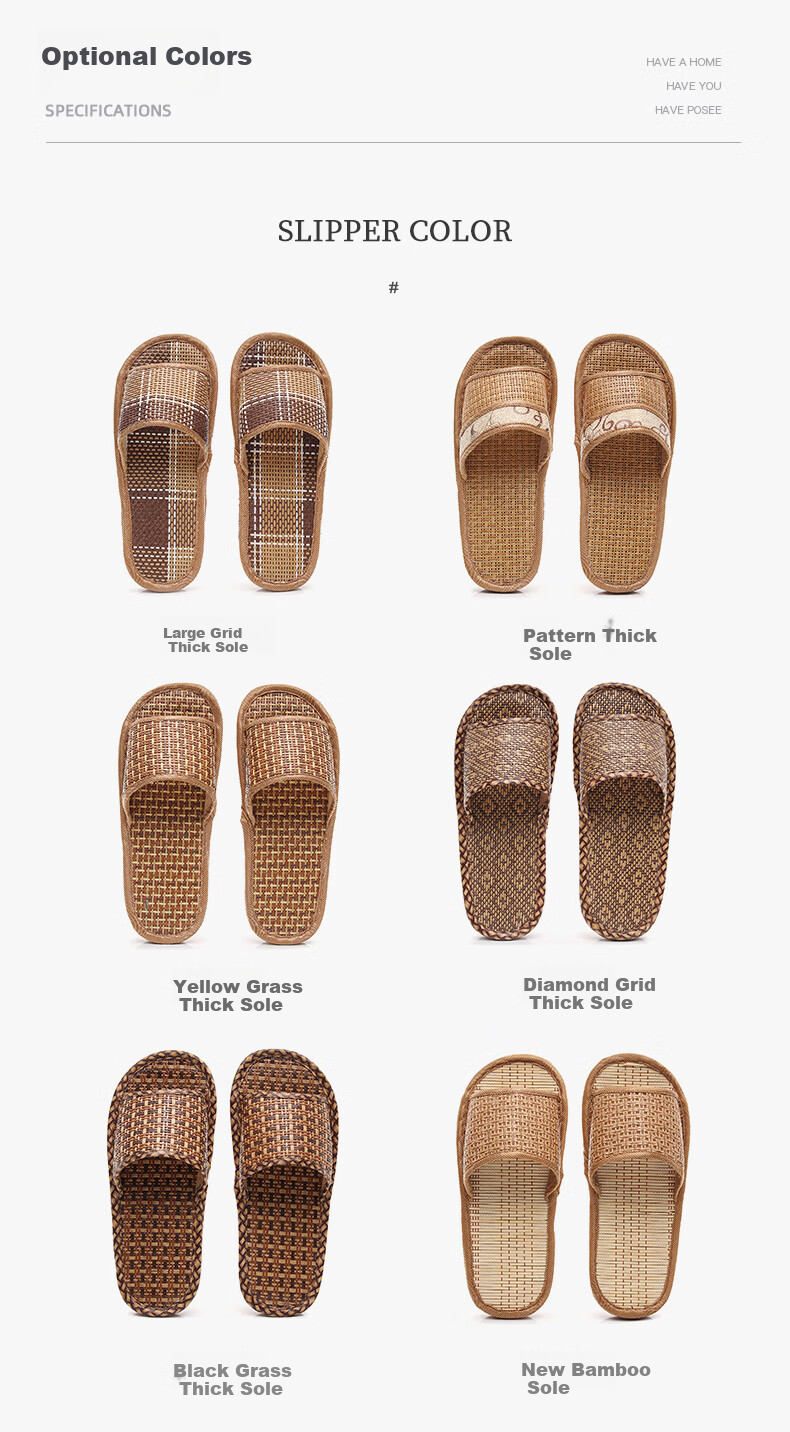 GUOLUOFEI Rattan Woven Sandals for Men And Women, Summer Grass Woven Bamboo Floor Soft Sole Non-Slip Men's Diamond Pattern Thick Sole 42/43 3