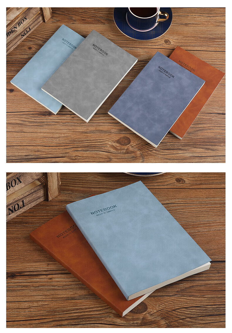 Youbili Simple Business Notebook A5 Office Meeting Notes Diary Leather Cover High-End Thickened Office Notebook 25-175 Black 7