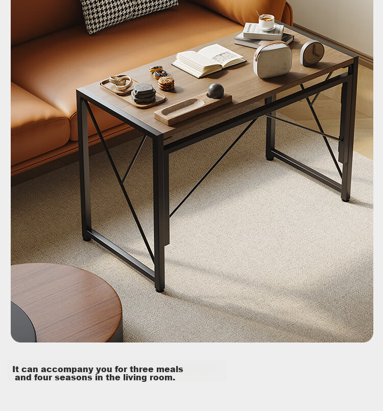 Yicainianhua Foldable Computer Desk, Office Desk without Installation, Long Writing Table, Student Desk 1215 15