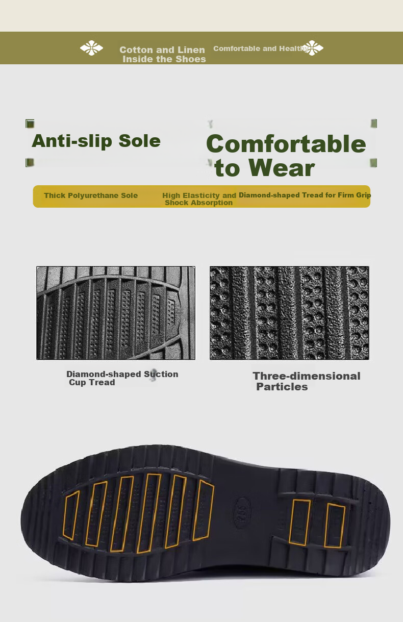 YUZHAOLIN Casual Shoes, Traditional Beijing Cloth Shoes, Slip-On for Middle-Aged And Elderly Fathers, Work Shoes, Men's Shoes, Loafers Y1S-1007 Size 39 6