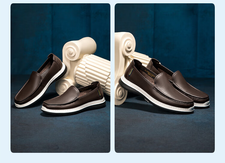 Goldlion [Clearance Sale for Out-Of Items] Men's Shoes, Same Style As in Department Stores, Slip-On Leather Shoes, Business Casual Shoes G255410134AAB Black Size 43 5