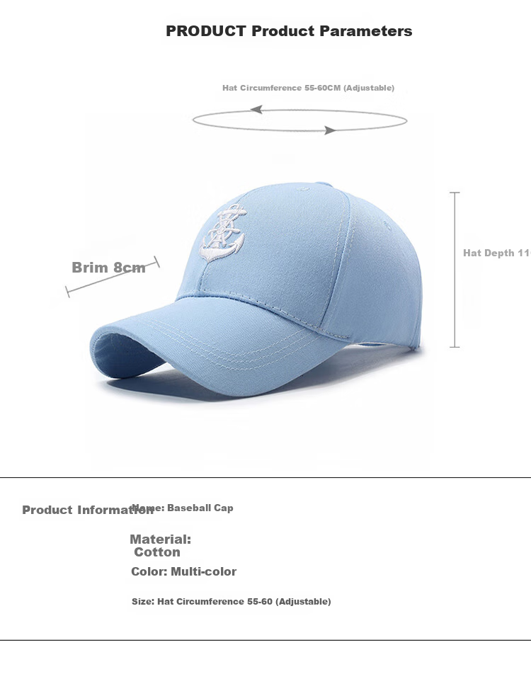 Jiancai Baseball Cap for Men And Women, Korean Style Trendy Visor Hat, Casual Outdoor Large Size Running Sun Protection Hat for Me 2