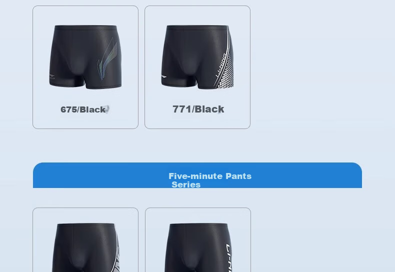 Li-Ning Men's Swim Trunks, Elastic Comfortable Quick-Dry Boxer Swim Shorts, Fitness Hot Spring Vacation Swimming Gear, Black, 3XL 30
