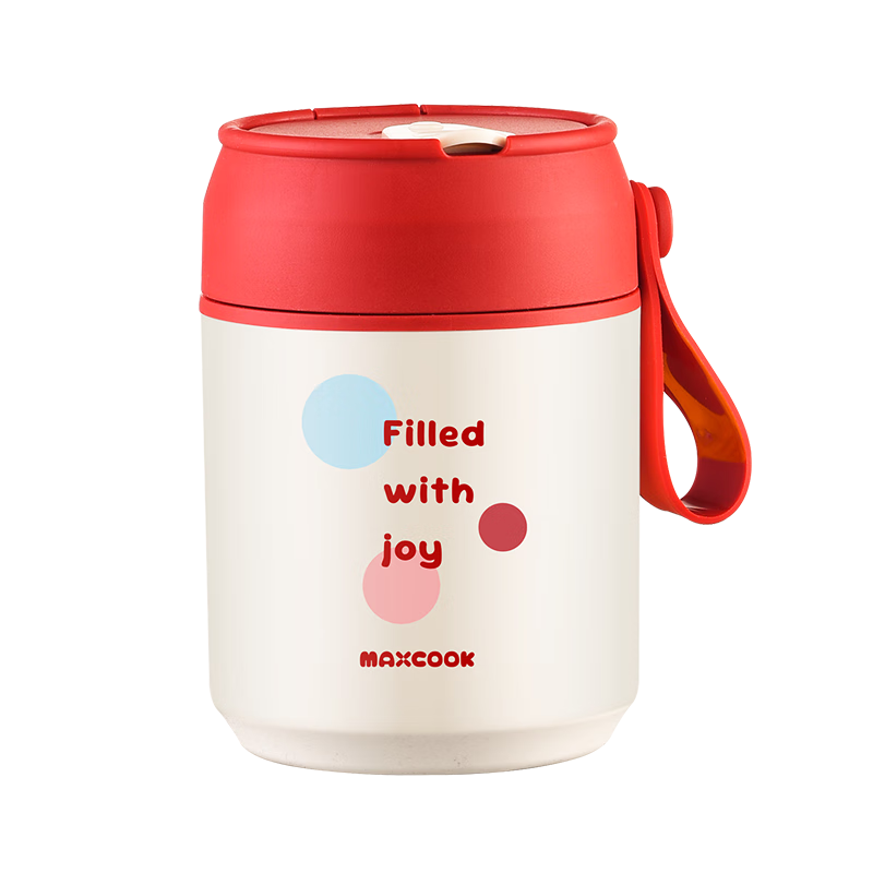 MAXCOOK Portable 316 Stainless Steel Insulated Soup Cup, Breakfast Milk Cup with Spoon and Straw, Model MCB6568