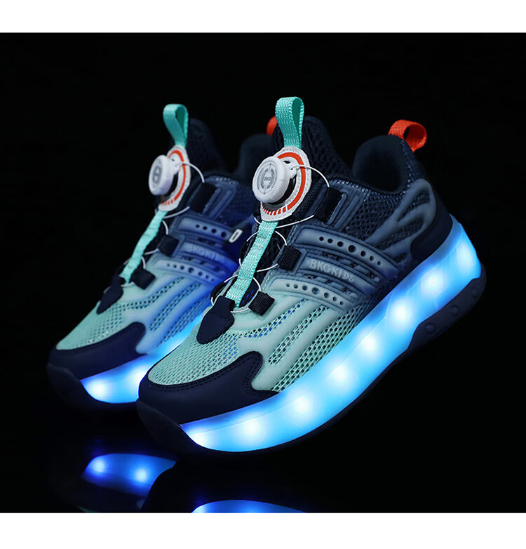BKG Boys' Autumn New Breathable Mesh Sports Roller Skates for Students, Girls' X25533-B15 34