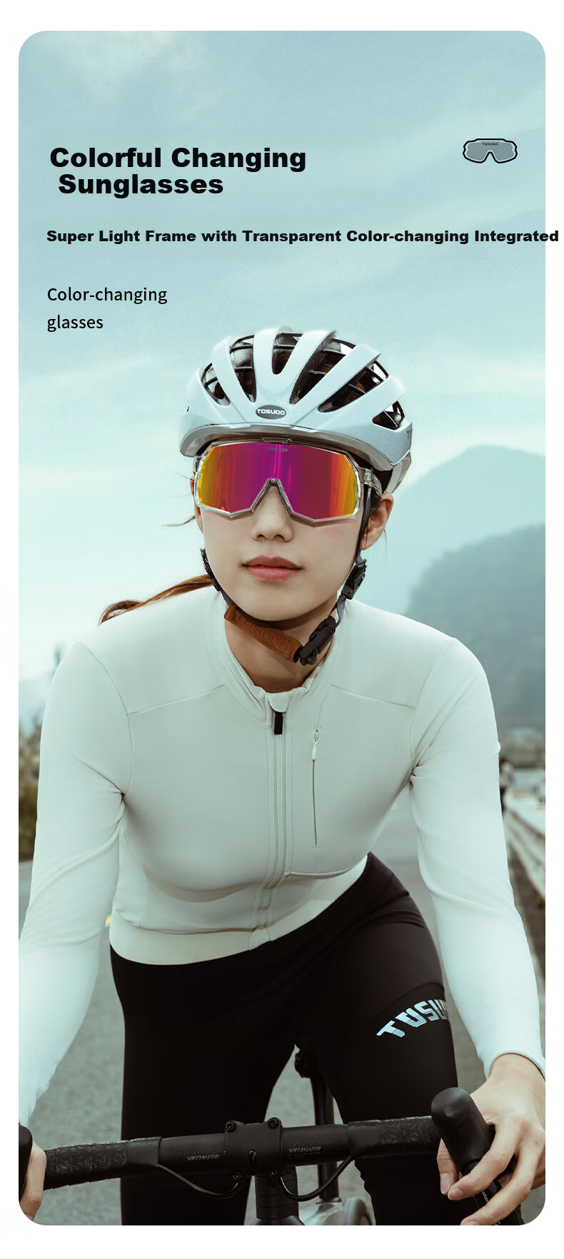 Tasiduizhang Bicycle Sports Cycling Glasses, Mountain And Road Bike Hiking Outdoor Windproof Transparent Photochromic Sunglasses 1