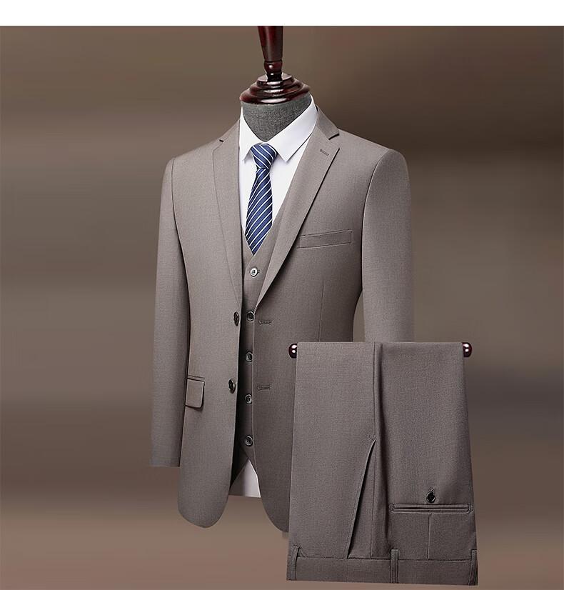 Hodo Men's Slim Fit Business Suit Set Groom Wedding Tuxedo Formal Attire 9