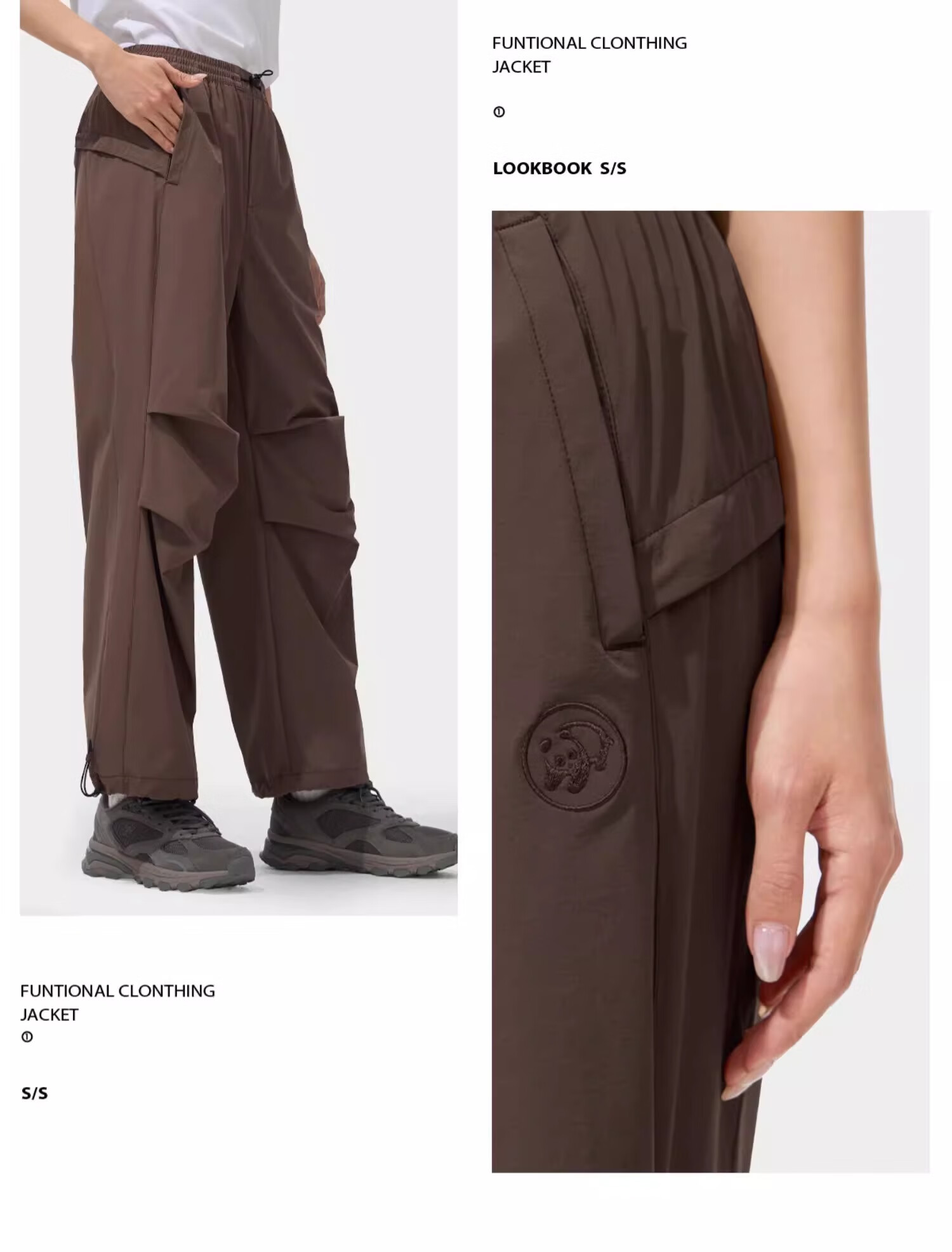 CAMEL Panda Outdoor Softshell Tactical Pants Quick-Dry Workwear Functional Pants Women Spring Summer Loose Casual Jogger Sun Protection Paratrooper Pants 23