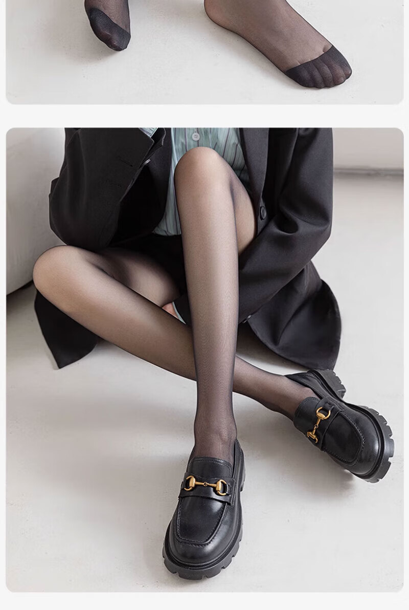 Cotton Full Summer Thin Pineapple Socks Women's Any-Cut Pantyhose Black Stockings Sexy Bare-Leg Effect Anti-Snag Durable Crotch 17