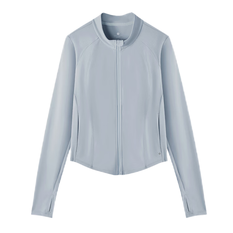 JD Original UPF800+ Women's Knitted Cooling Sun Protection Jacket, Sports Outerwear for Summer, Gray Stand Collar, 2XL