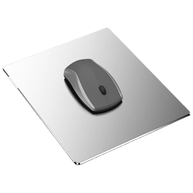 Jiasu Computer Office Gaming Metal Mouse Pad Aluminum Alloy Men's Desk Mat Portable Non-Slip Desktop Aluminum Alloy Mouse Pad Large Silver [300*235]mm