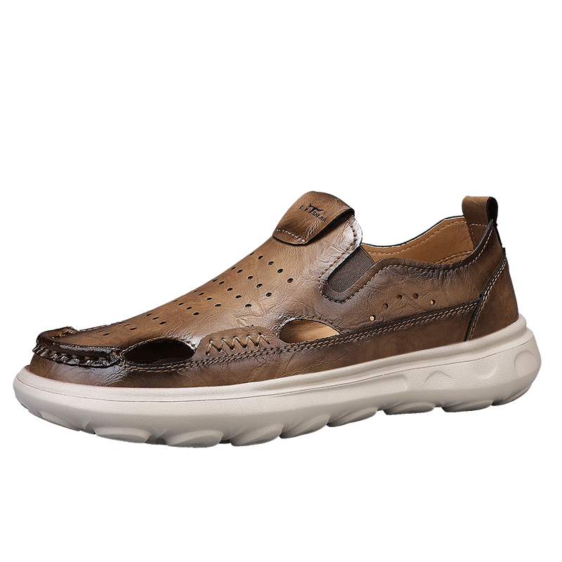 Bull Family Men's Summer Retro Hollow Breathable Beach Sandals Thick Sole Durable Versatile Clogs